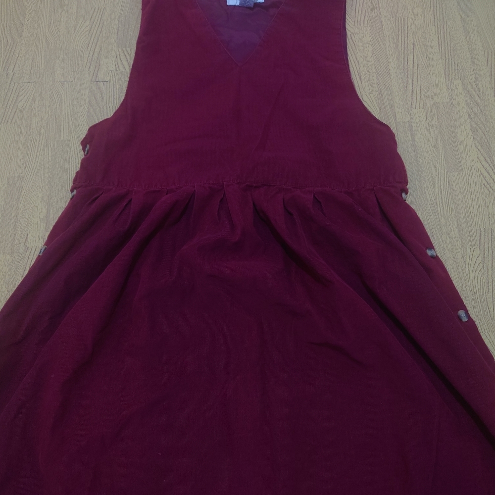 Vintage Baxter Wells Women's V-Neck Dress Button Side Summer Cocktail Red UK 12 - Picture 2 of 12